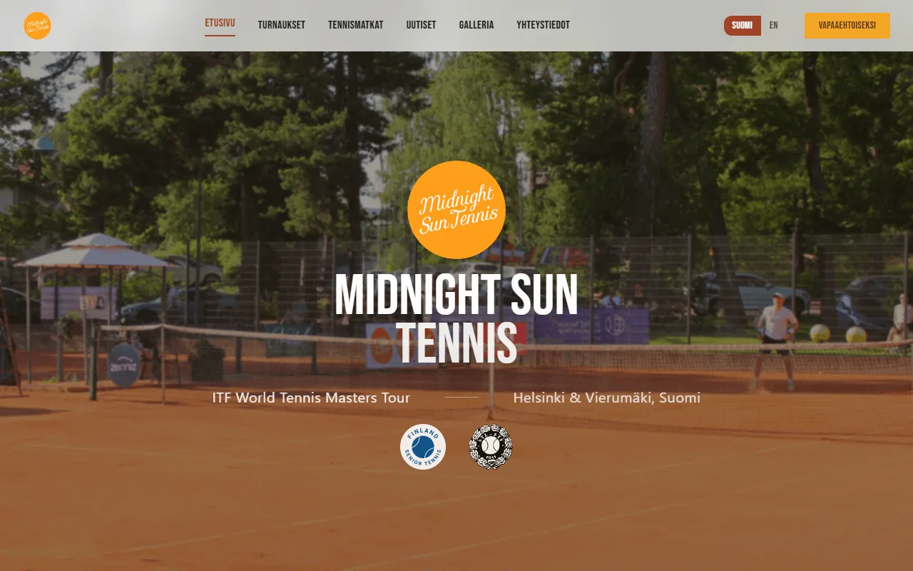 Midnight Sun Tennis -verkkosivut
