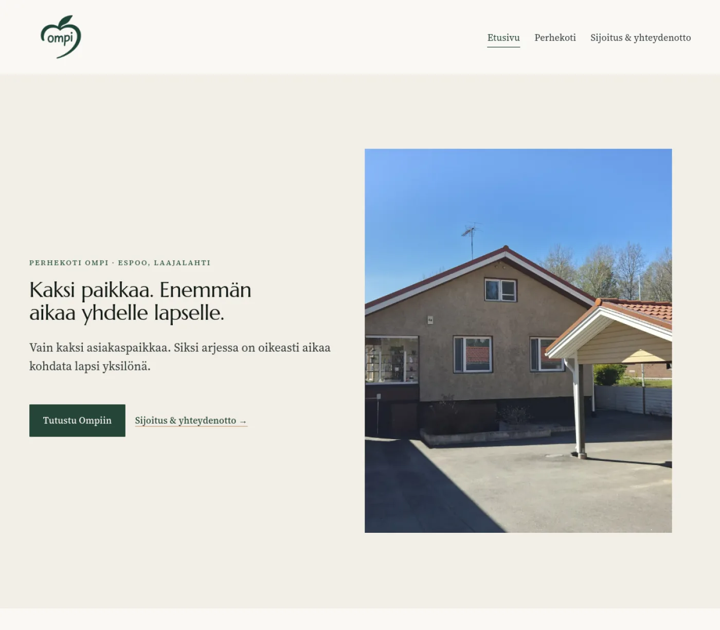 Perhekoti Ompi Website