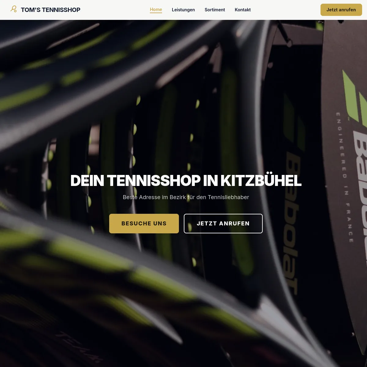 Tom's Tennisshop Website